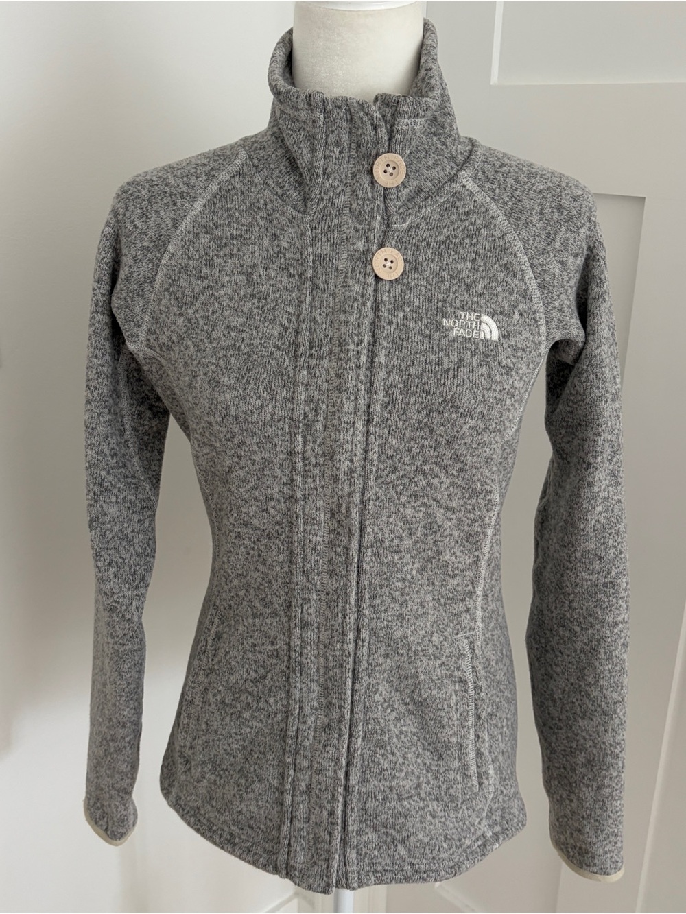 The North Face Women's Fleece Full Zip Jacket Sweater Size Small Gray*Y18